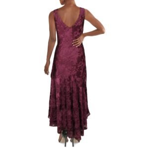 Alex Evenings Womens Jacquard Metallic Midi Dress