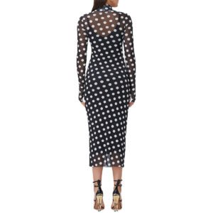 AFRM Womens Polka Dot Mesh Midi Dress