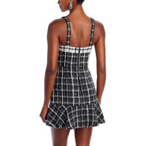 Alice and Olivia Womens Kaidra Tweed Short Mini Dress
