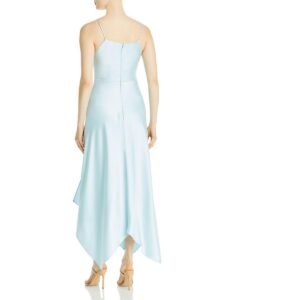 Aqua Womens Satin Drape Midi Dress
