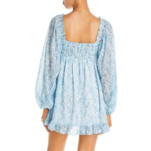 Aqua Womens Metallic Short Mini Dress