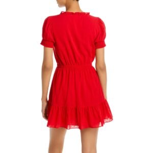 Alice and Olivia Womens Avi Ruffled Button Down Mini Dress