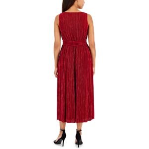 Anne Klein Womens Pleated Summer dress Midi Dress