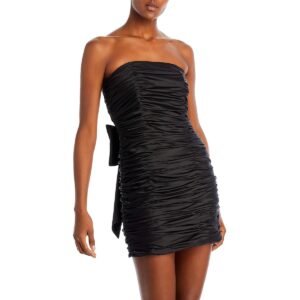 Aqua Womens Ruched Mini Dress