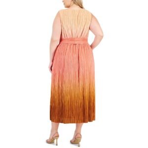 Anne Klein Womens Plus Ombre Midi Dress